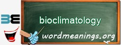 WordMeaning blackboard for bioclimatology